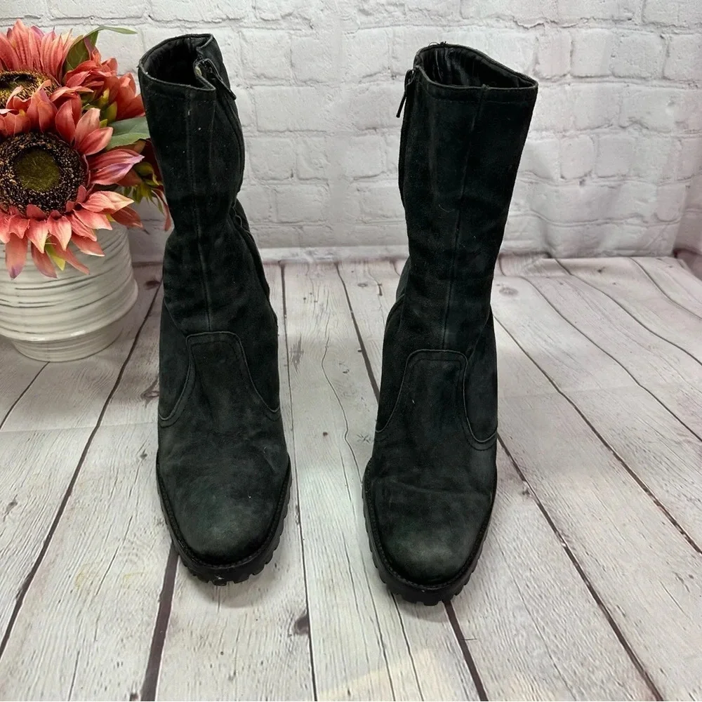 gianni bini suede leahter heeled booties sz 8.5